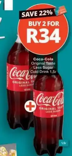 Checkers Coca-Cola Original Taste Less Sugar Cold Drink offer