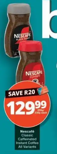 Checkers Nescafé Classic Caffeinated Instant Coffee offer