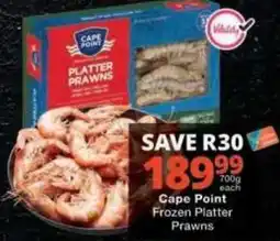 Checkers Cape Point Frozen Platter Prawns offer