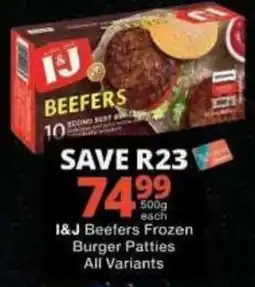 Checkers I&J Beefers Frozen Burger Patties offer