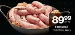 Checkers Farmstead Pork Braai Wors offer