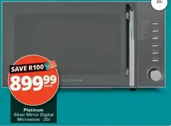Checkers Platinum Silver Mirror Digital Microwave offer