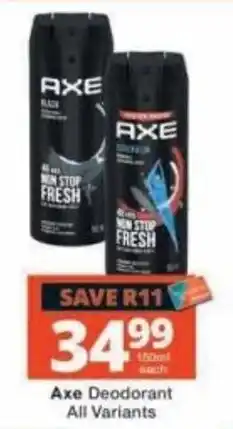 Checkers Axe Deodorant offer