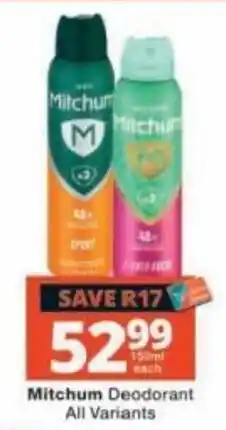 Checkers Mitchum Deodorant offer