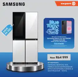 Expert SAMSUNG BESPOKE 704L FRENCH DOOR REFRIGERATOR WITH CUSTOMISABLE DESIGN & SEETHRU DOOR - WHITE offer
