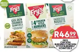 Take 'n Pay Fry's Chicken Burgers/Chicken Style Burgers/Schnitzels offer