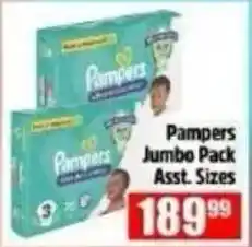 Devland Cash And Carry Pampers Jumbo Pack Assorted offer