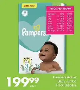 Save Hyper Pampers Active Baby Jumbo Pack Diapers offer
