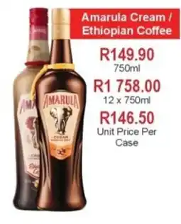 Johnny's Liquor Hypermarket Amarula Cream / Ethiopian Coffee offer