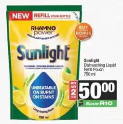 Spar Sunlight Dishwashing Liquid Refill Pouch offer