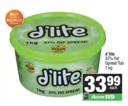 Spar d'lite 37% Fat Spread offer