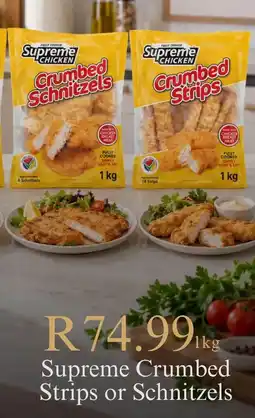 Take 'n Pay Supreme Crumbed Strips or Schnitzels offer