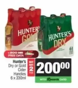 Spar Tops Hunter's Dry or Gold Cider Handies offer