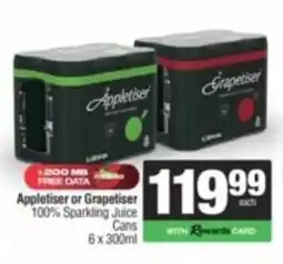 Spar Tops Appletiser or Grapetiser 100% Sparkling Juice Cans offer