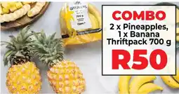 Food Lover's Market COMBO 2 x Pineapples, 1 x Banana Thriftpack offer