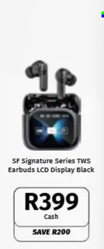 Vodacom SF Signature Series TWS Earbuds LCD Display Black offer