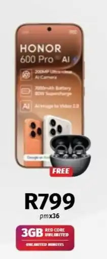 Vodacom HONOR 600 Pro AI offer