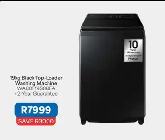19kg Black Top-Loader Washing Machine WA80F19S8BFA