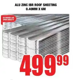 Boxer ALU ZINC IBR ROOF SHEETING 0.40MM X 6M offer