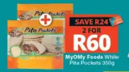 Checkers MyOMy Foods White Pita Pockets 350g offer
