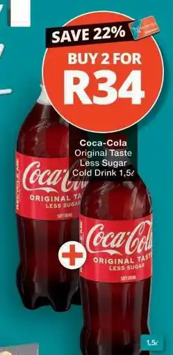 Checkers Coca-Cola Original Taste Less Sugar Cold Drink offer