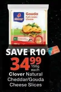 Checkers Clover Natural Cheddar/Gouda Cheese Slices offer