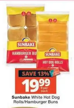 Checkers Sunbake White Hot Dog Rolls/Hamburger Buns offer
