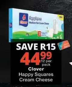 Checkers Clover Happy Squares Cream Cheese offer