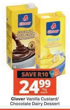 Checkers Clover Vanilla Custard/Chocolate Dairy Dessert offer