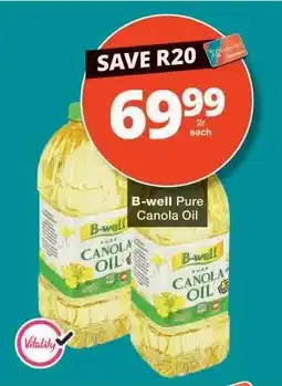 Checkers B-Well Pure Canola Oil offer