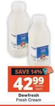 Checkers Dewfresh Fresh Cream offer