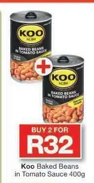 Checkers Koo Baked Beans in Tomato Sauce 400g offer