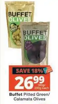 Checkers Buffet Pitted Green/Calamata Olives offer