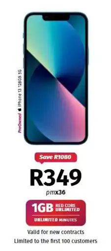 Vodacom PreOwned iPhone 13 128GB 5G offer