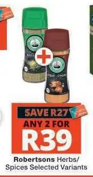 Checkers Robertsons Herbs/Spices Selected Variants offer