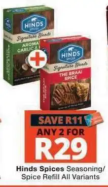 Checkers Hinds Spices Seasoning/Spice Refill All Variants offer