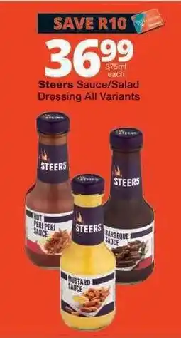 Checkers Steers Sauce/Salad Dressing All Variants offer