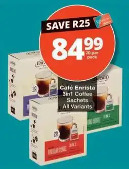 Checkers Café Enrista 3in1 Coffee Sachets offer