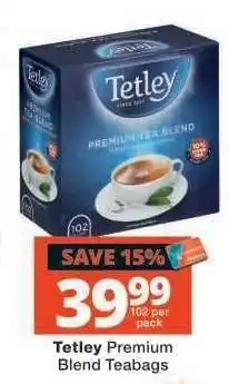 Checkers Tetley Premium Blend Teabags offer
