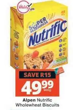 Checkers Alpen Nutrific Wholewheat Biscuits offer