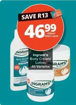 Checkers Ingram's Body Cream/Lotion offer