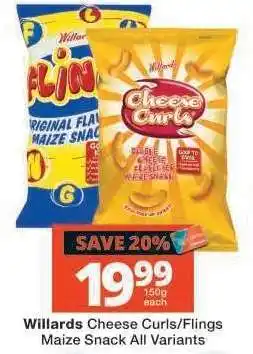 Checkers WILLARDS CHEESE CURLS/FLINGS offer