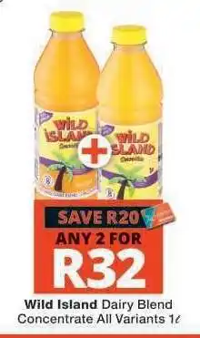 Checkers WILD ISLAND DAIRY BLEND CONCENTRATE offer