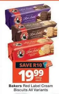 Checkers Bakers Red Label Cream Biscuits All Variants offer