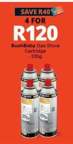 Checkers BushBaby Gas Stove Cartridge offer