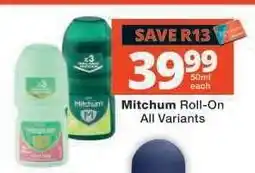 Checkers Mitchum Roll-On offer