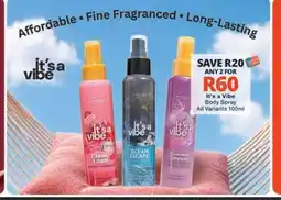 Checkers IT'S A VIBE BODY SPRAY offer