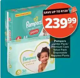Checkers Pampers Jumbo Pack/Premium Care Value Pack offer