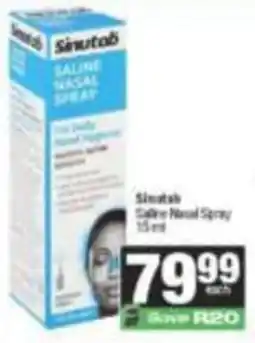 SuperSpar Sinutab Saline Nasal Spray offer