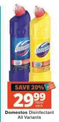 Checkers DOMESTOS DISINFECTANT offer